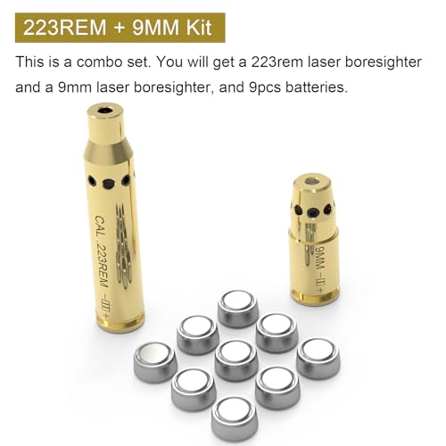 223/9MM/7.62X39MM/30-30/30-06/.25/270/243/308/7MM/45ACP Colt Caliber BoreSighter with AG3 Batteries for Hunting Rifle an