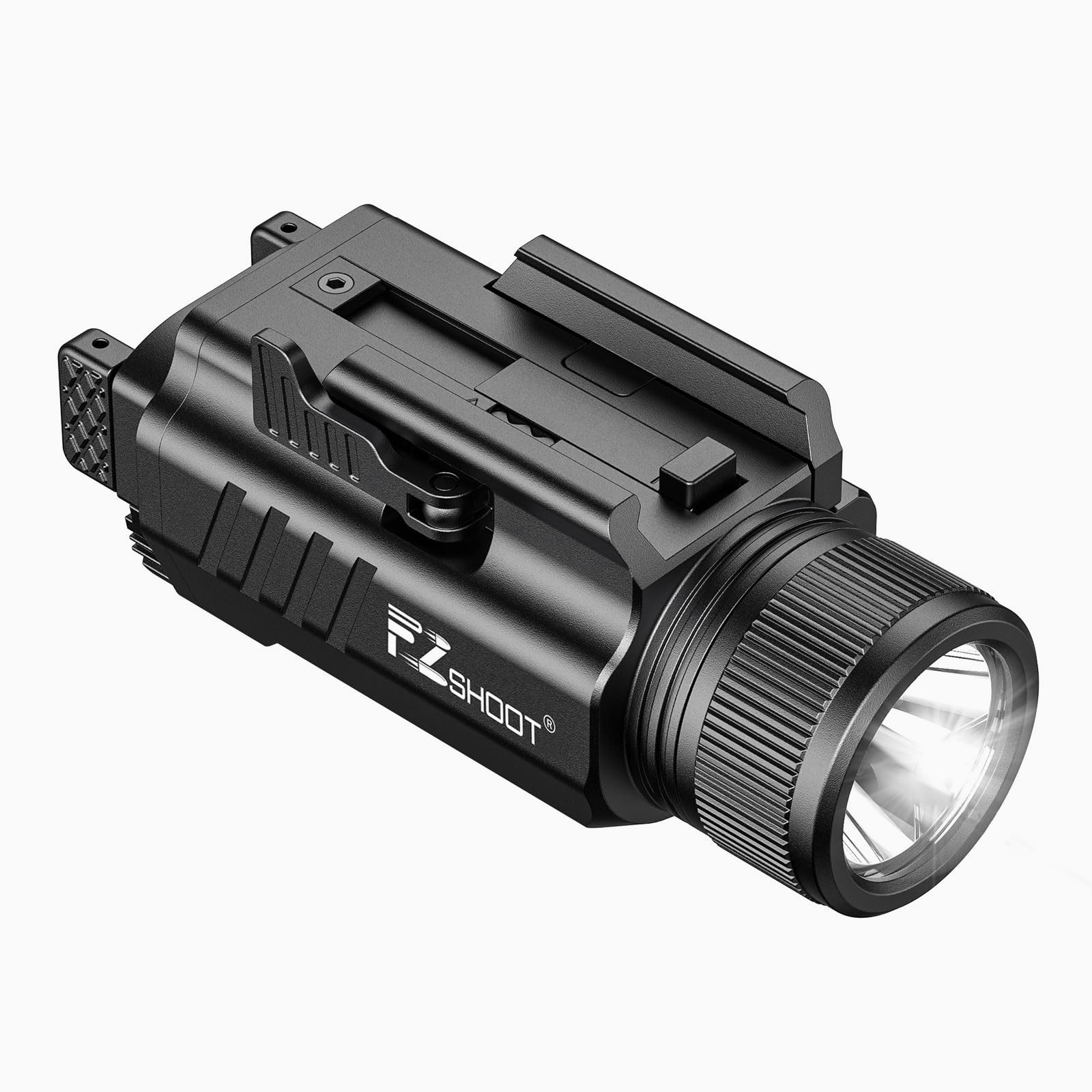 EZshoot 2000 Lumen Pistol Light with Quick Release for Home Defense and Hunting Magnetic Rechargeable Flashlight with Ad
